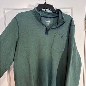 L.L. Bean Teal Button-Collar Sweater size XL